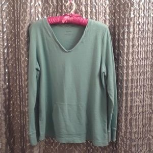 Liz Wear LG Aqua Blue Pull Over Tunic Sweatshirt